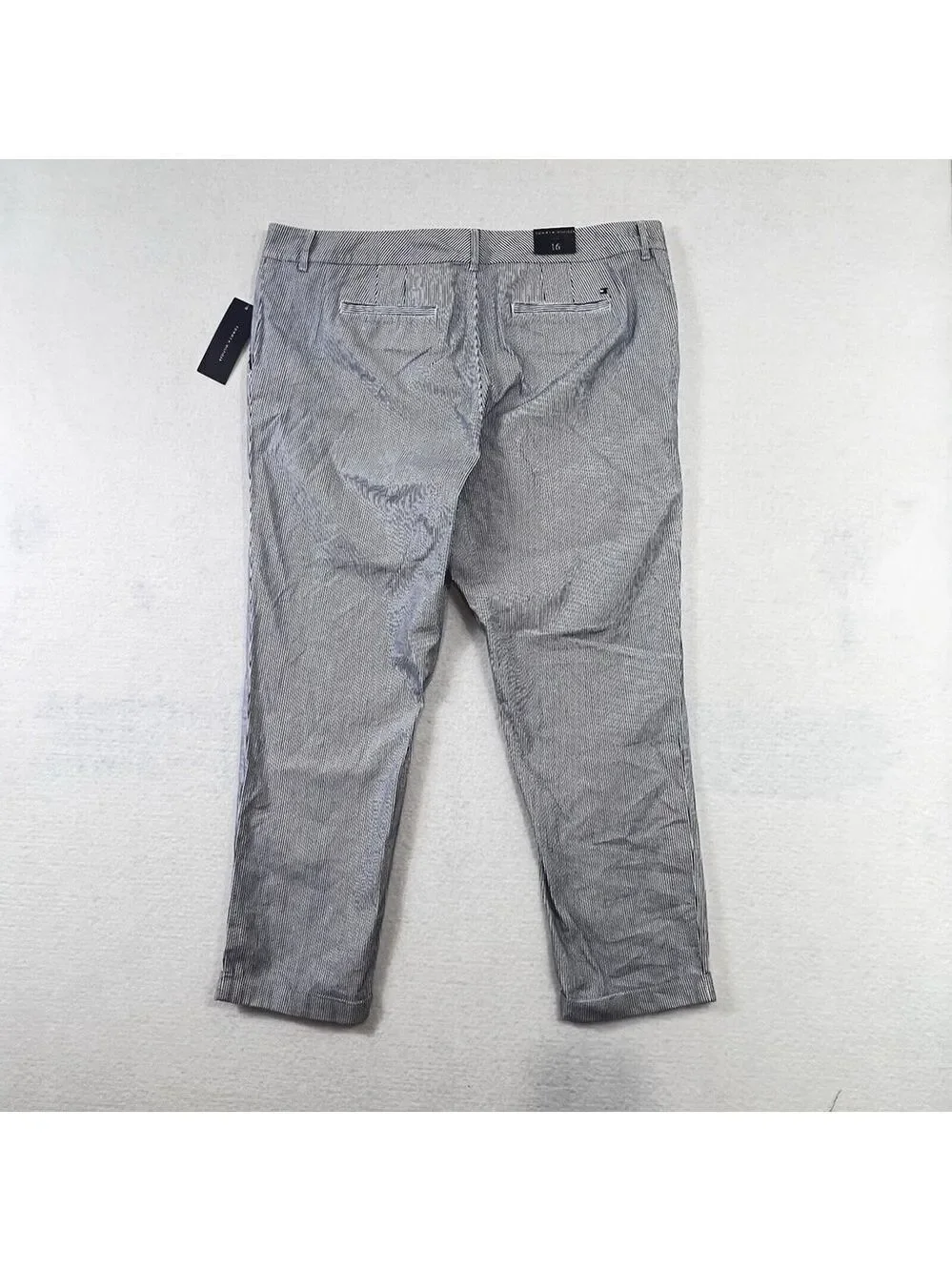 Tommy Hilfiger Chino Pants Women's Hampton Straight Ankle Master Navy Size 16
